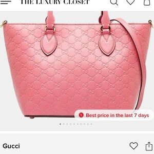 Pink Gucci Guccissima Zippered Leather Purse